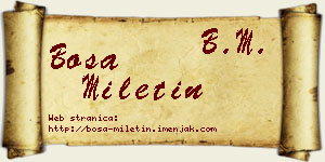 Bosa Miletin vizit kartica